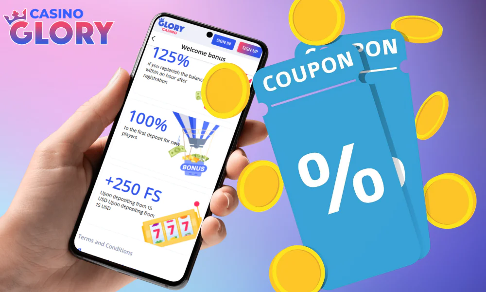 Glory Casino offers various types of promo codes