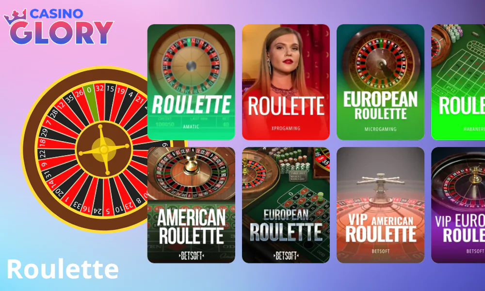 There are various roulette options at Glory Casino