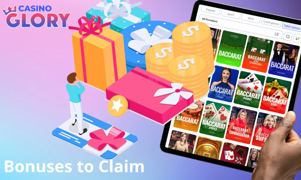 New players at Glory Casino can choose between two registration bonuses